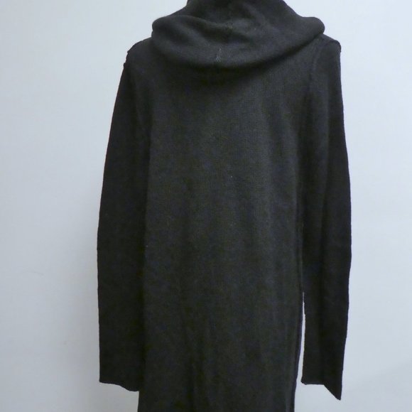 Vince Black wool yak hooded sweater coat reverse edge XS more sustainable - Picture 5 of 8